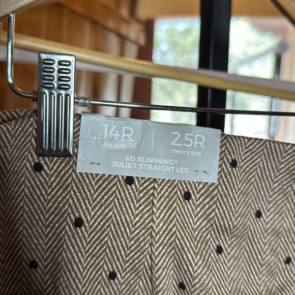 NWT Chico’s So Slimming Juliet Straight Leg Brown Herringbone Pant Size 14 (2.5) - Picture 7 of 9